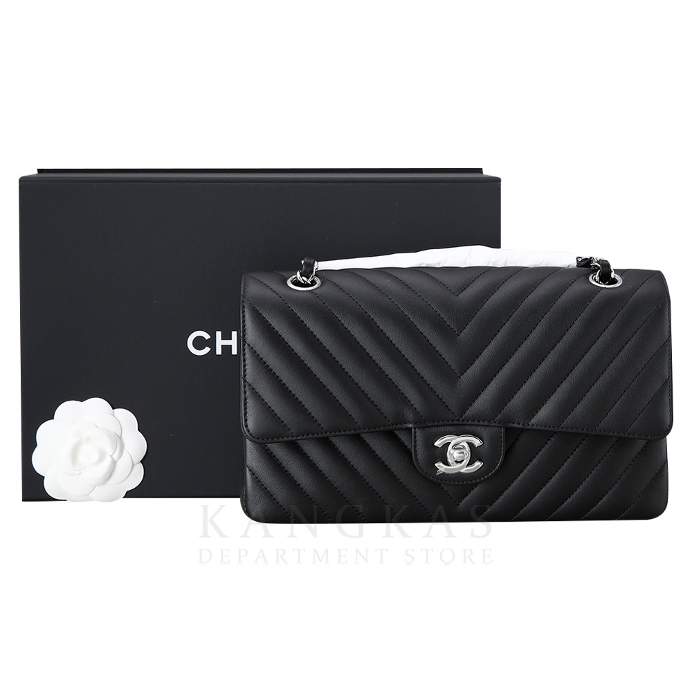 CHANEL(NEW)샤넬 클래식 쉐브론 램스킨 미듐 블랙 (새제품) NEW PRODUCT