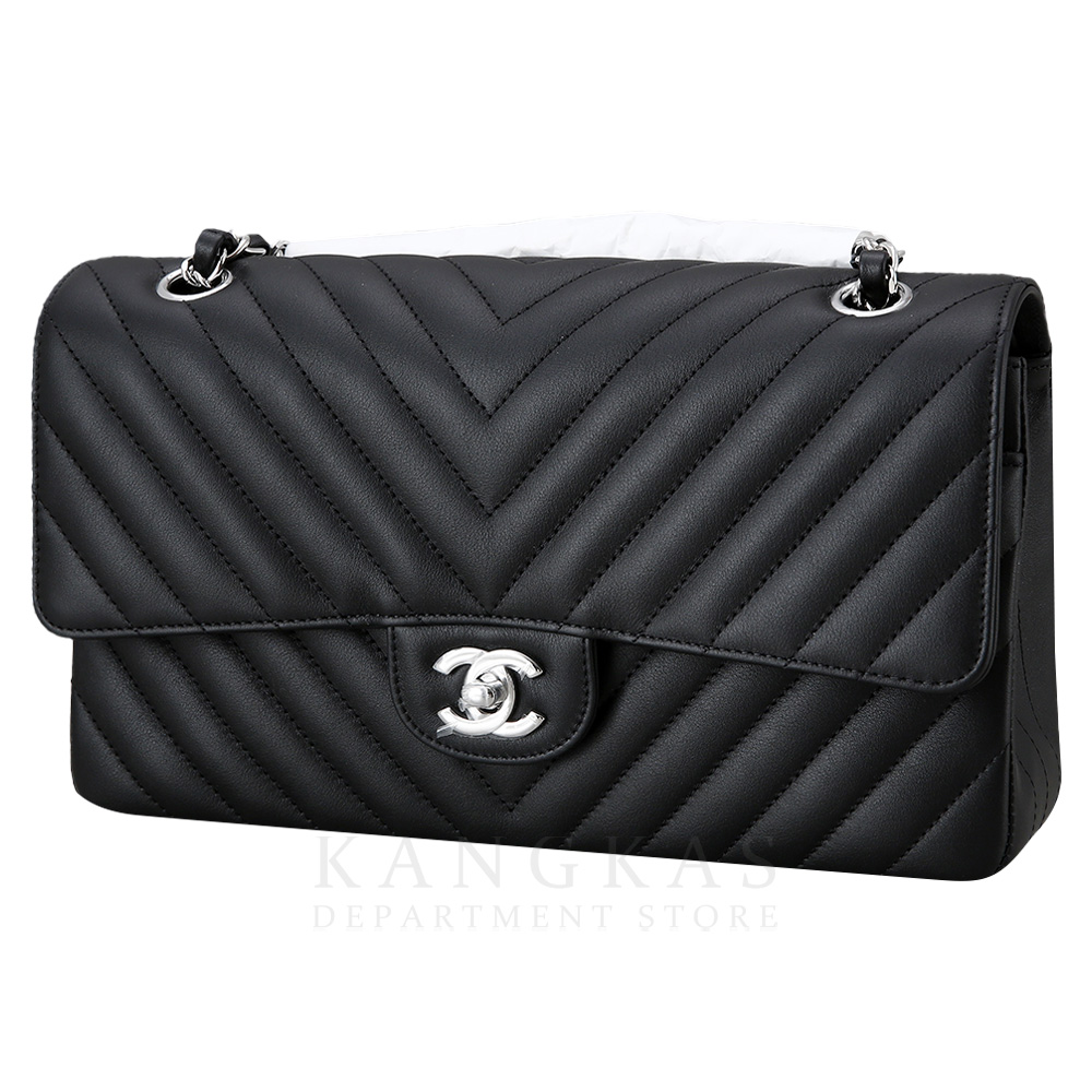CHANEL(NEW)샤넬 클래식 쉐브론 램스킨 미듐 블랙 (새제품) NEW PRODUCT