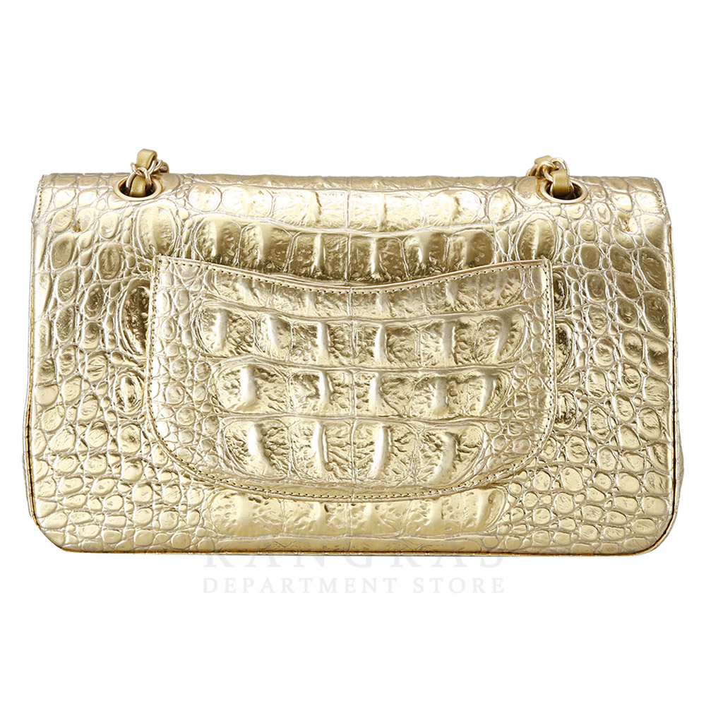 CHANEL(USED)샤넬 골드 크로커다일 클래식 미듐 플랩백