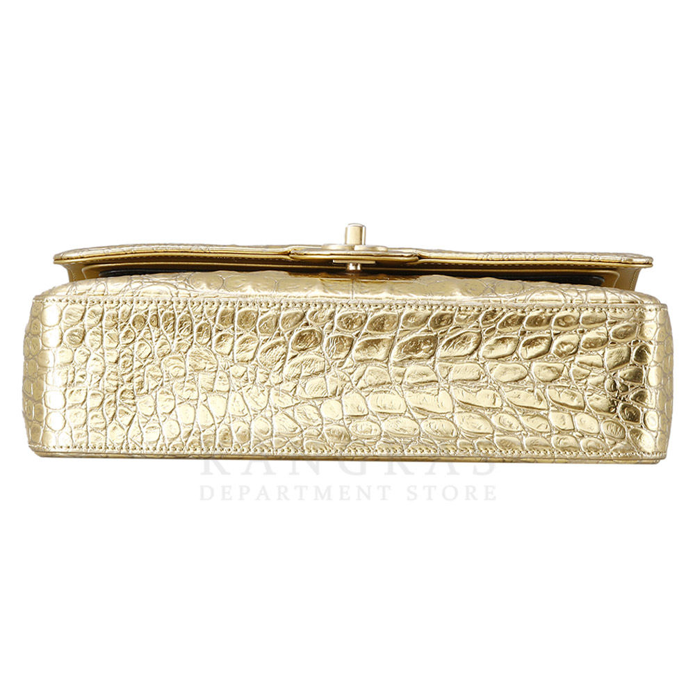 CHANEL(USED)샤넬 골드 크로커다일 클래식 미듐 플랩백
