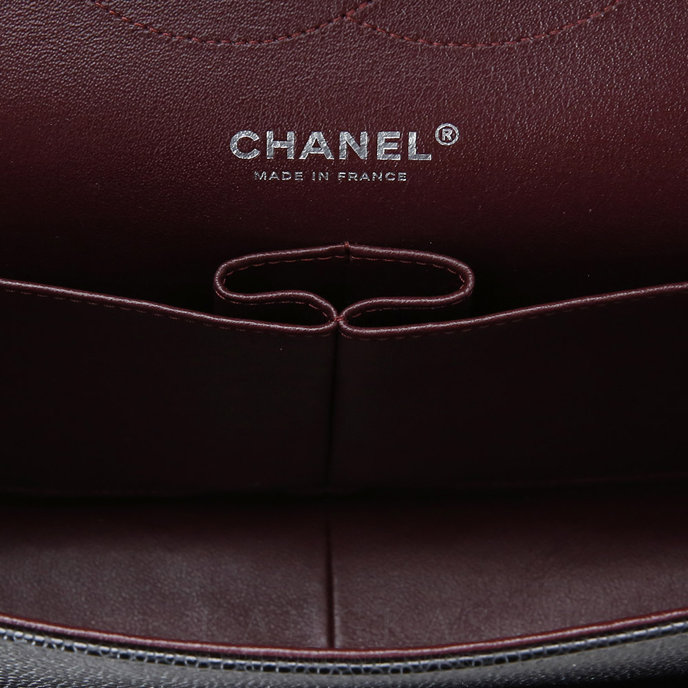 CHANEL(USED)샤넬 클래식 캐비어 점보 블랙 은장