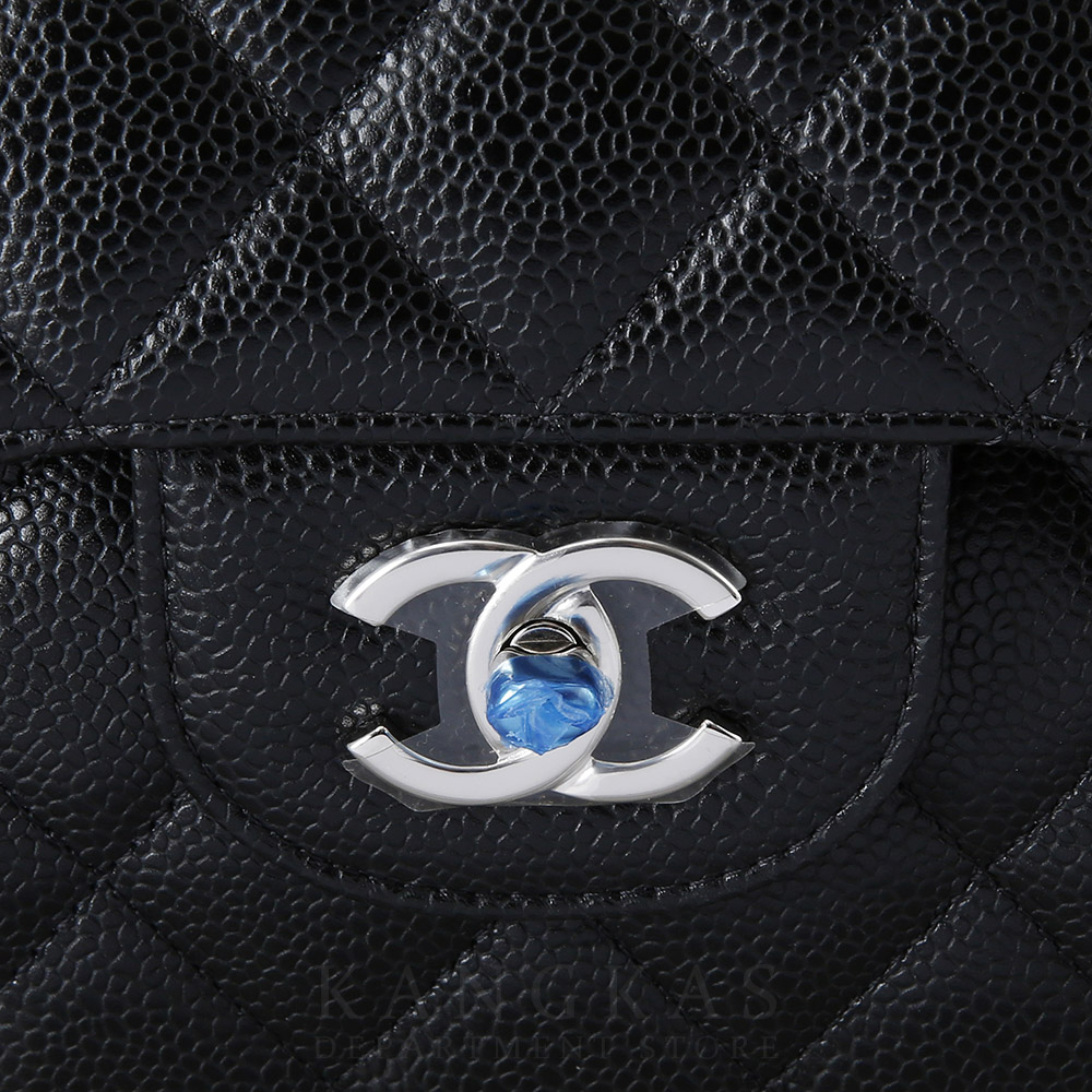 CHANEL(USED)샤넬 클래식 캐비어 점보 블랙 은장