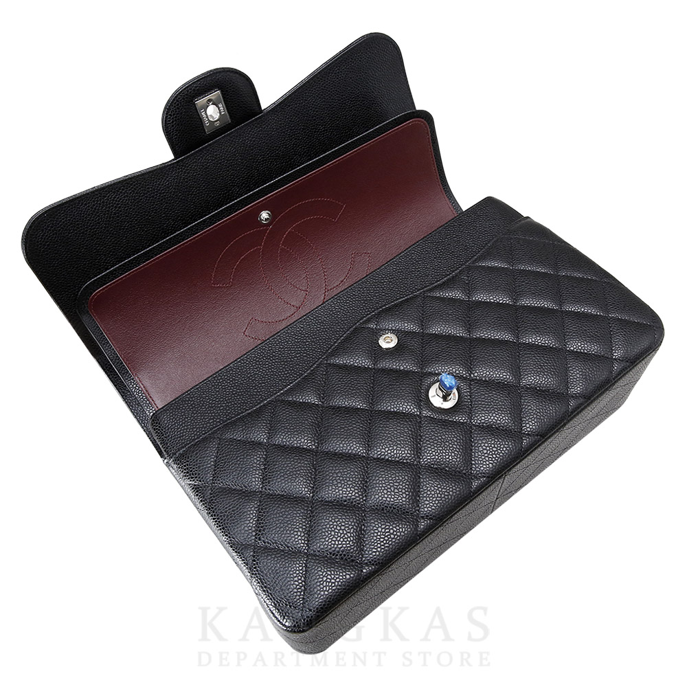 CHANEL(USED)샤넬 클래식 캐비어 점보 블랙 은장