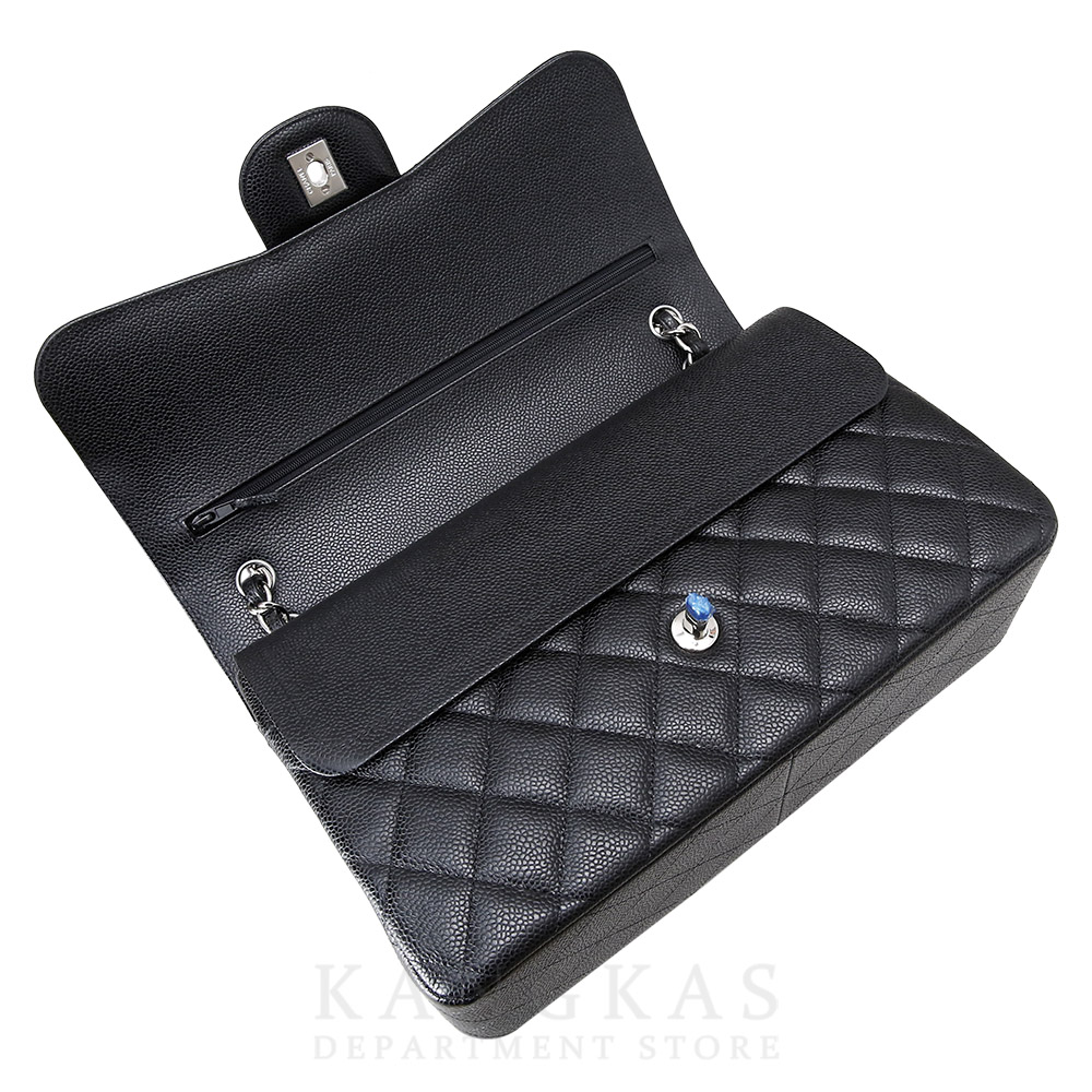 CHANEL(USED)샤넬 클래식 캐비어 점보 블랙 은장