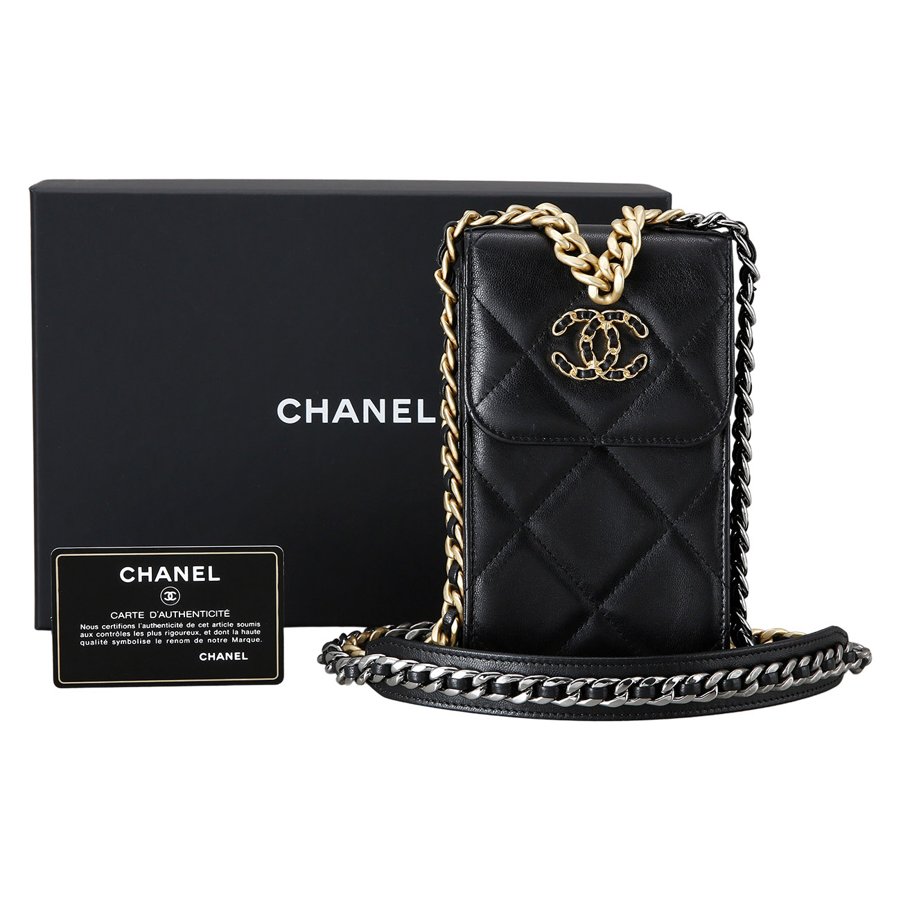 CHANEL(USED)K샤넬 19 폰 케이스 체인백