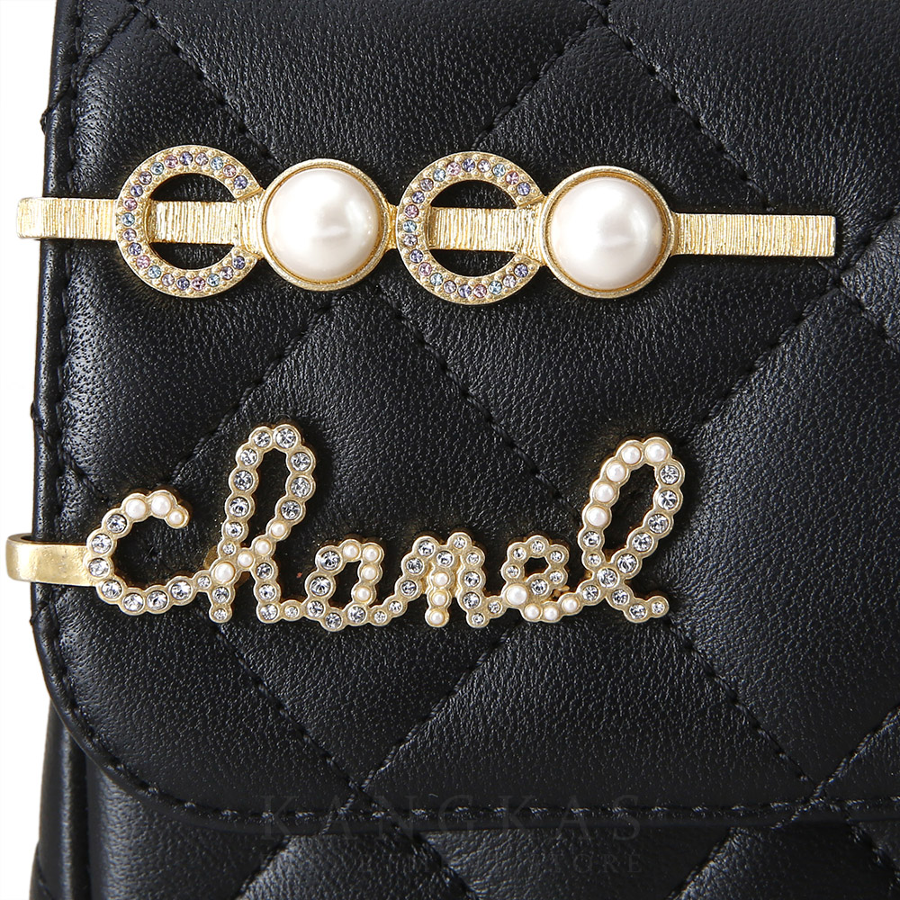 CHANEL(USED)샤넬 참 장식 미니 플랩백 블랙