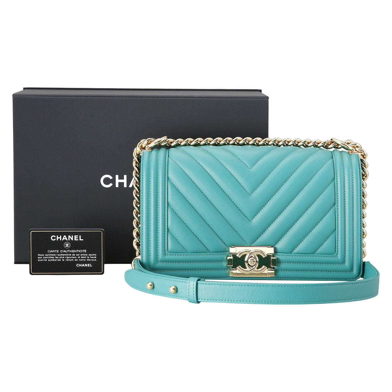 CHANEL(USED)샤넬 보이샤넬 쉐브론 램스킨 미듐