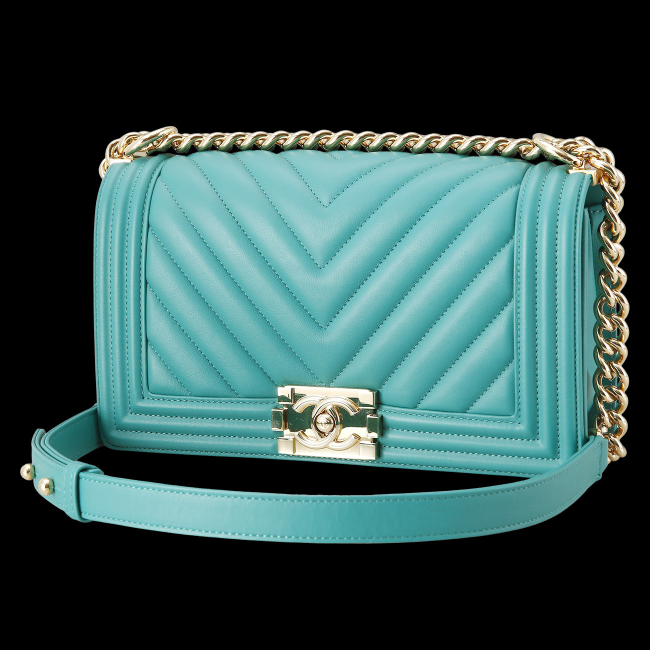 CHANEL(USED)샤넬 보이샤넬 쉐브론 램스킨 미듐