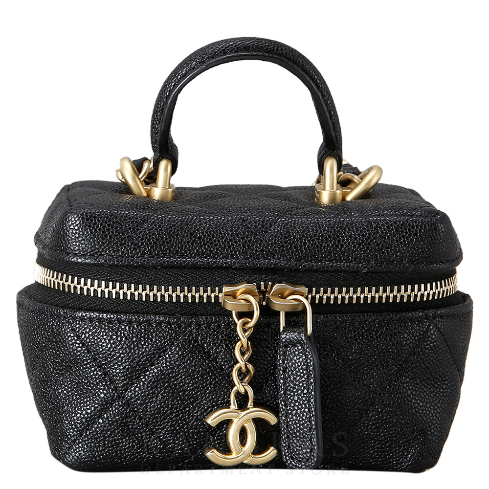 CHANEL(USED)샤넬 캐비어 베니티 미티 탑 핸들 체인백
