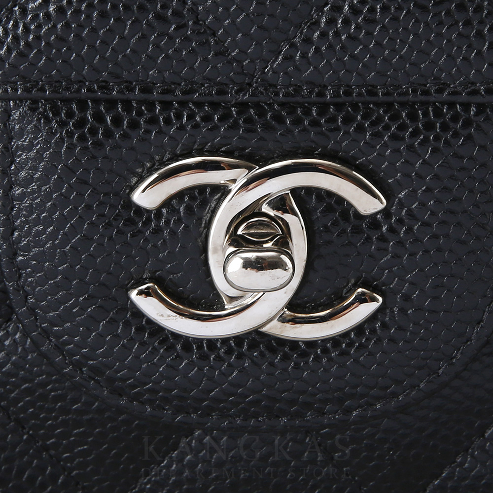 CHANEL(USED)샤넬 클래식 캐비어 점보 블랙 은장