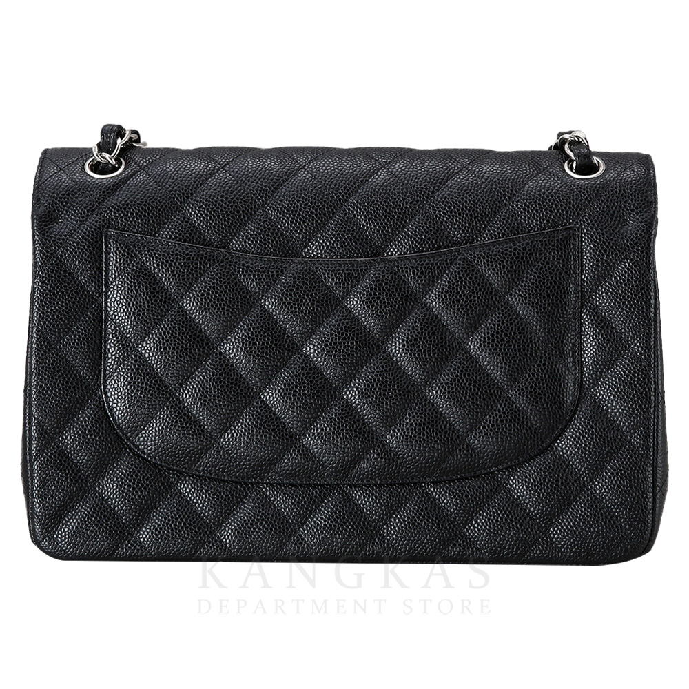 CHANEL(USED)샤넬 클래식 캐비어 점보 블랙 은장
