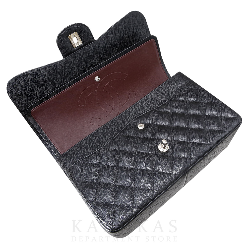 CHANEL(USED)샤넬 클래식 캐비어 점보 블랙 은장