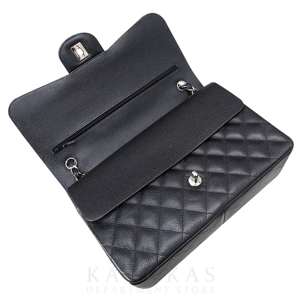 CHANEL(USED)샤넬 클래식 캐비어 점보 블랙 은장