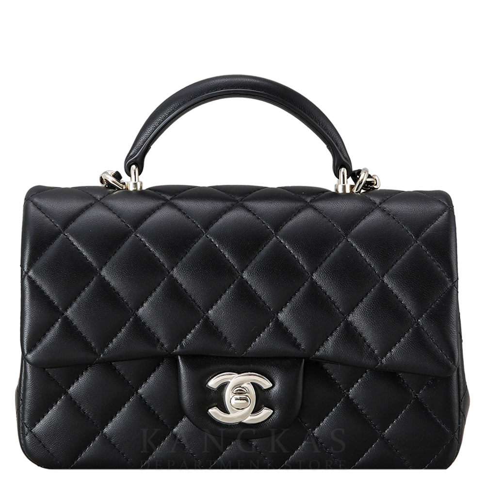 CHANEL(NEW)샤넬 클래식 램스킨 뉴미니 탑핸들 블랙