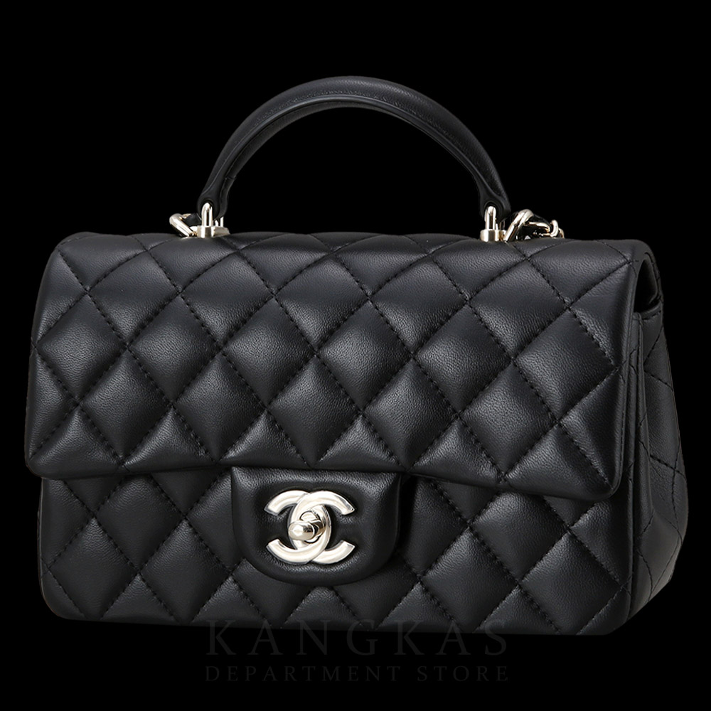 CHANEL(NEW)샤넬 클래식 램스킨 뉴미니 탑핸들 블랙