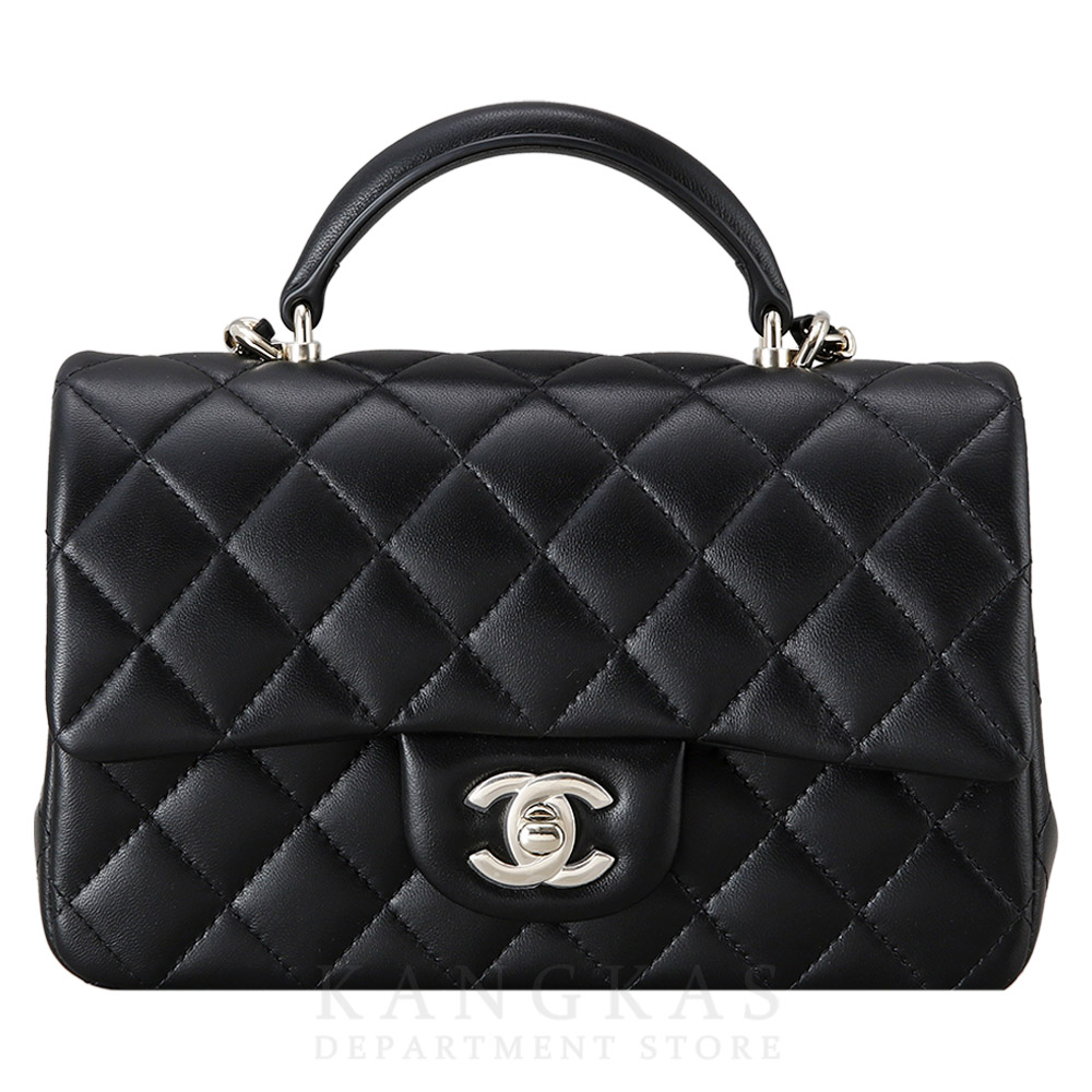CHANEL(NEW)샤넬 클래식 램스킨 뉴미니 탑핸들 블랙