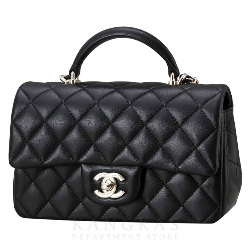 CHANEL(NEW)샤넬 클래식 램스킨 뉴미니 탑핸들 블랙