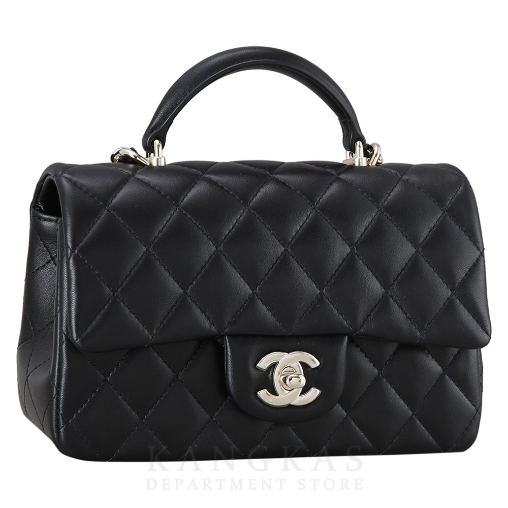CHANEL(NEW)샤넬 클래식 램스킨 뉴미니 탑핸들 블랙