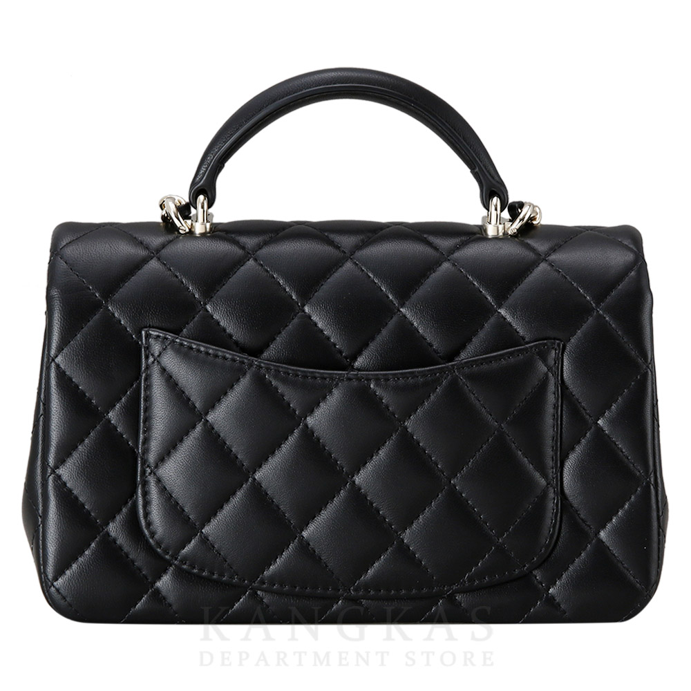 CHANEL(NEW)샤넬 클래식 램스킨 뉴미니 탑핸들 블랙