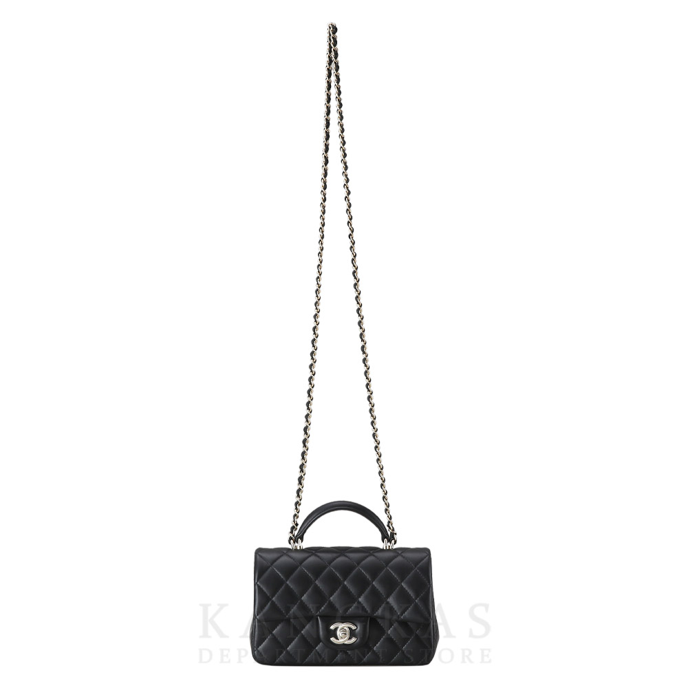 CHANEL(NEW)샤넬 클래식 램스킨 뉴미니 탑핸들 블랙