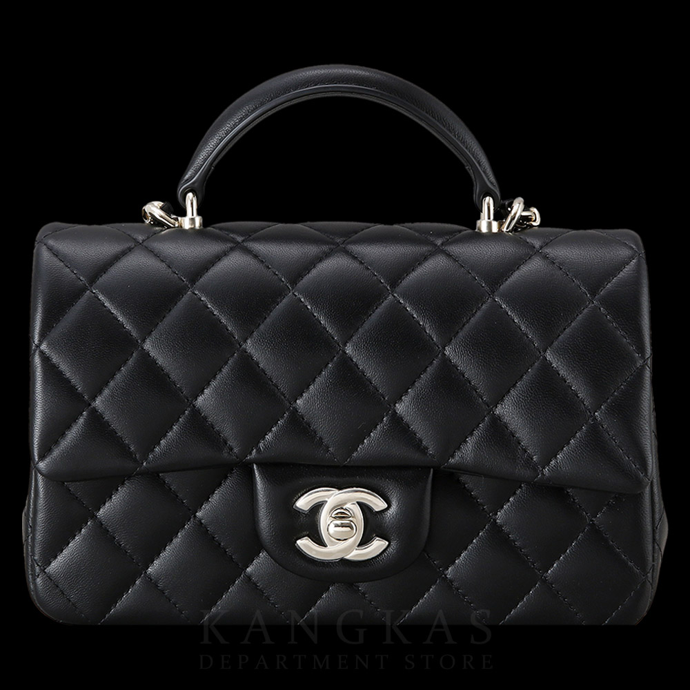 CHANEL(NEW)샤넬 클래식 램스킨 뉴미니 탑핸들 블랙