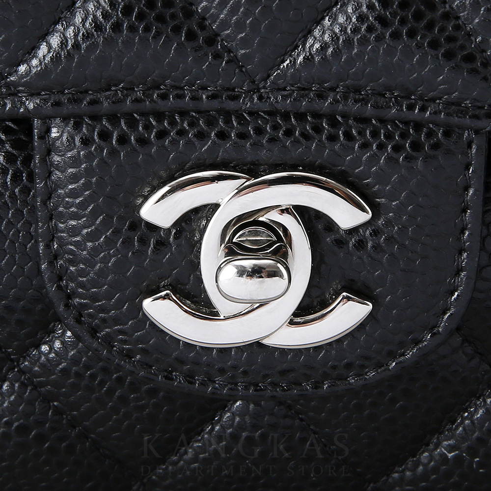 CHANEL(USED)샤넬 클래식 캐비어 미듐 블랙 은장