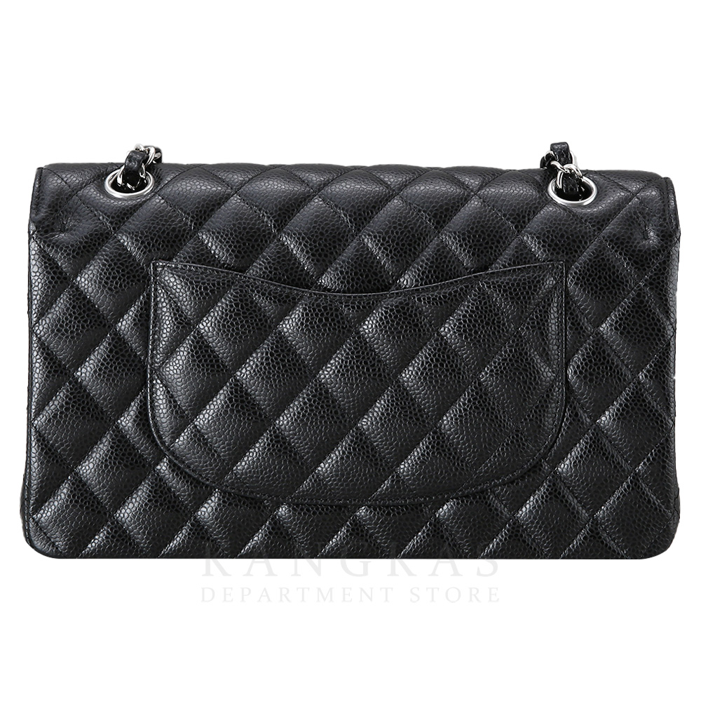 CHANEL(USED)샤넬 클래식 캐비어 미듐 블랙 은장