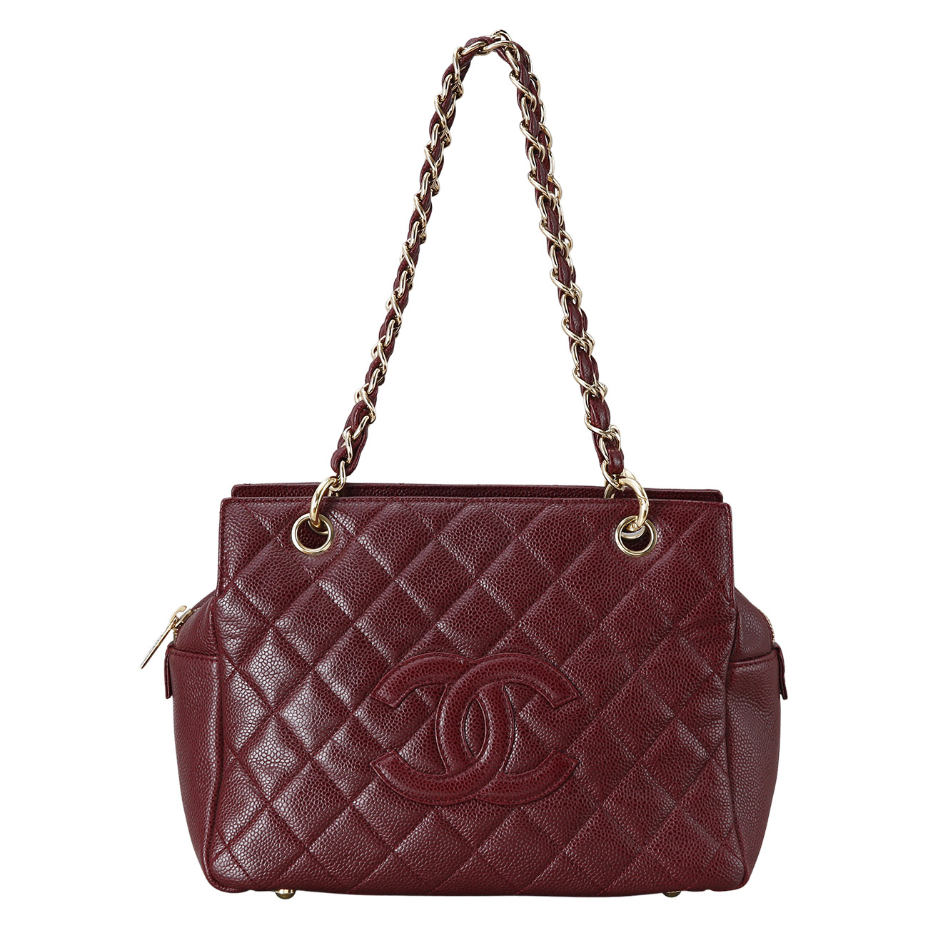 CHANEL(USED)샤넬 캐비어 미니 정방백 버건디