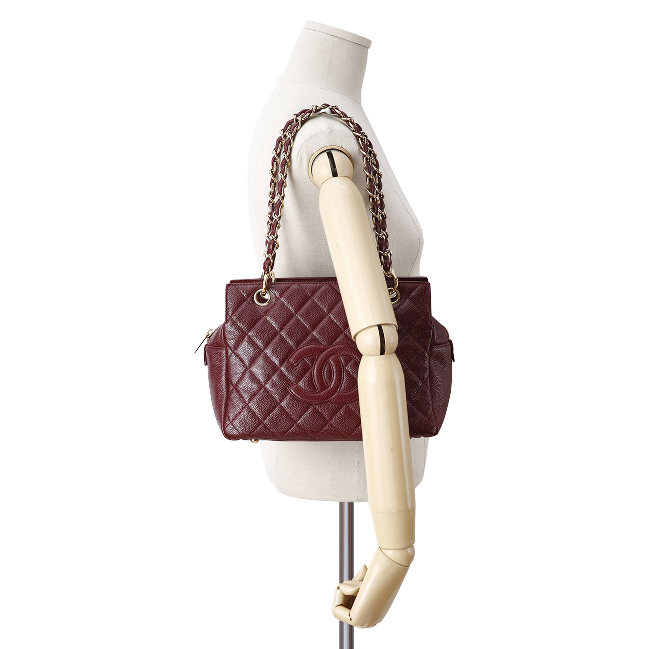 CHANEL(USED)샤넬 캐비어 미니 정방백 버건디