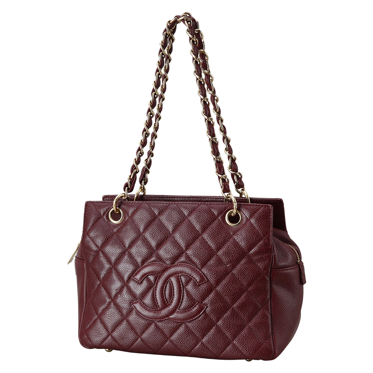 CHANEL(USED)샤넬 캐비어 미니 정방백 버건디