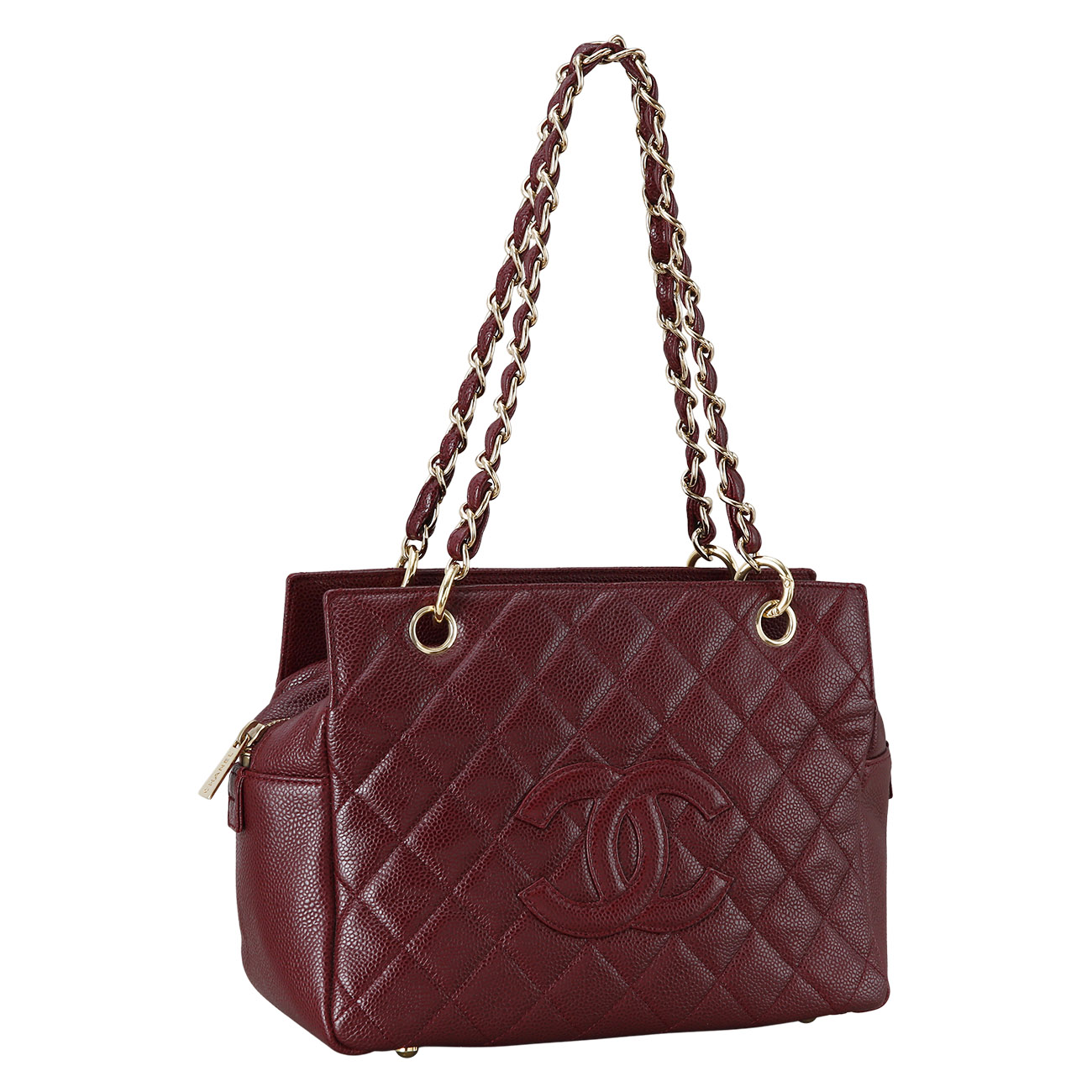 CHANEL(USED)샤넬 캐비어 미니 정방백 버건디