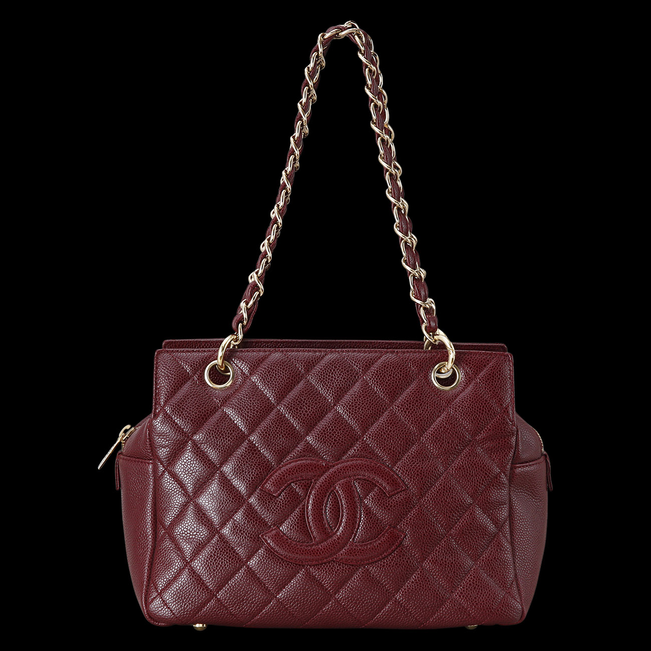 CHANEL(USED)샤넬 캐비어 미니 정방백 버건디