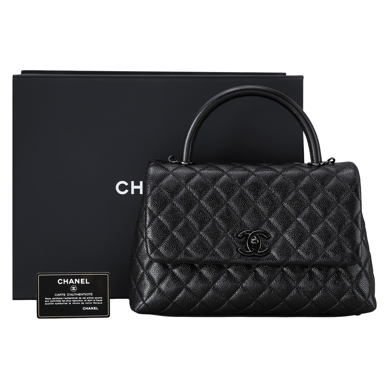 CHANEL(USED)샤넬 쏘블랙 코코핸들 미듐