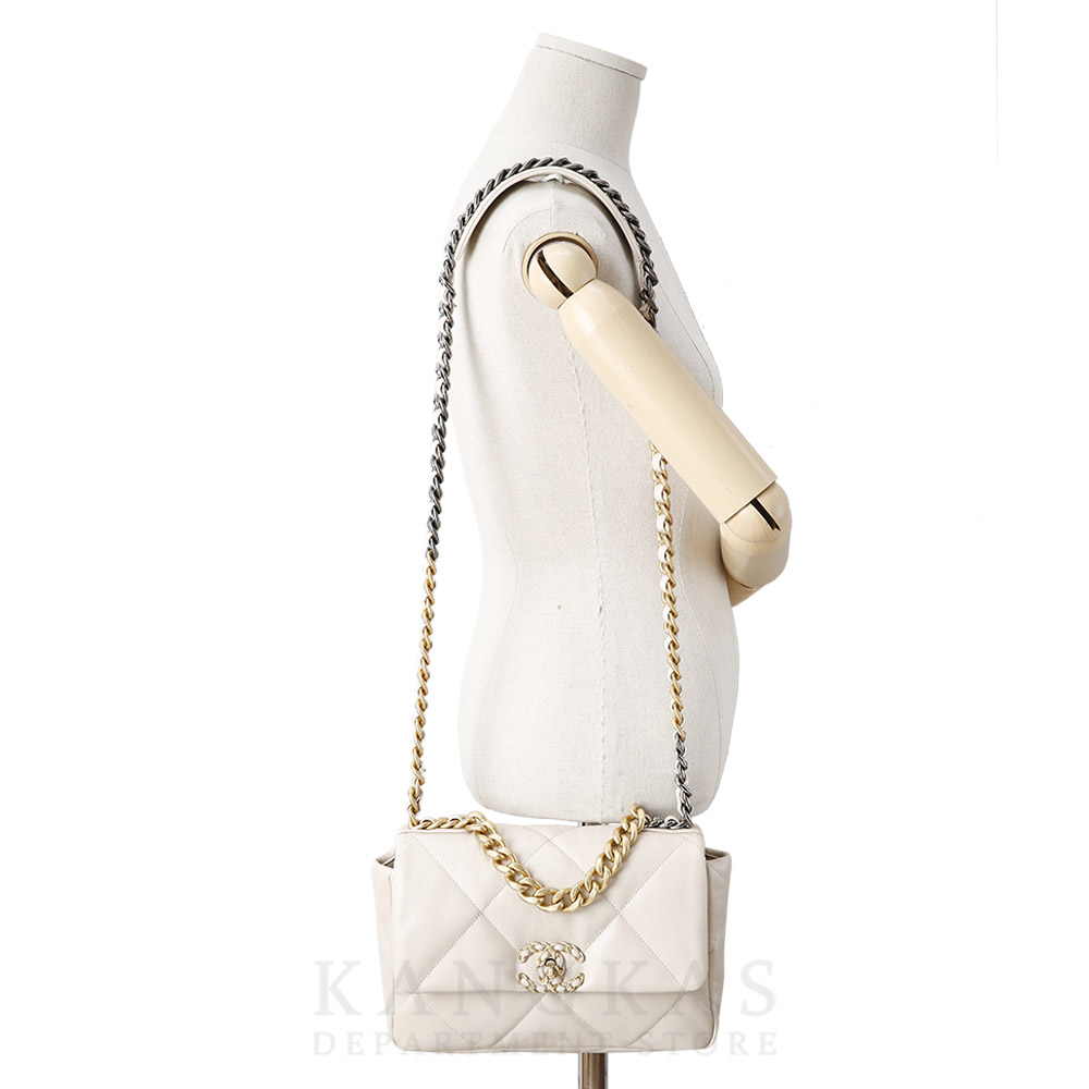 CHANEL(USED)샤넬 19백 미디움 베이지