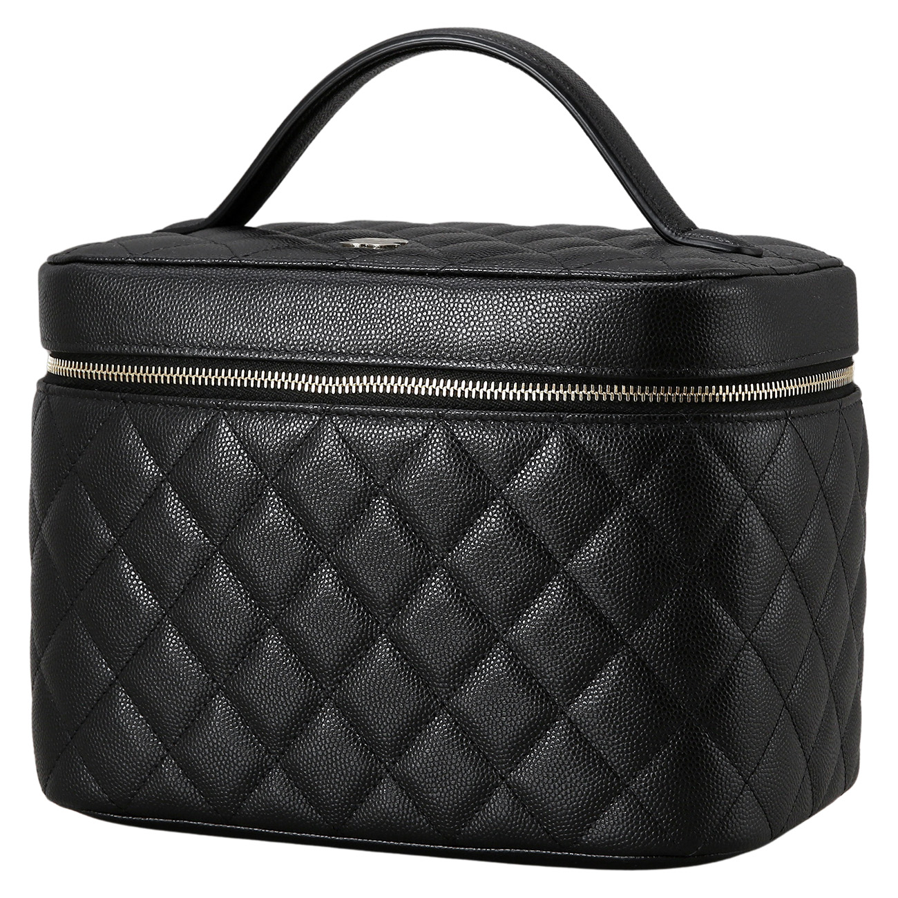CHANEL(USED) 샤넬 클래식 캐비어 베니티 블랙 금장