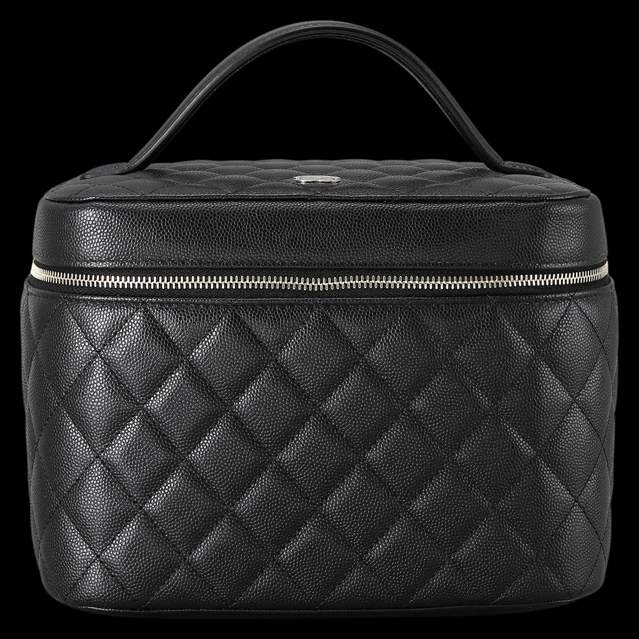 CHANEL(USED) 샤넬 클래식 캐비어 베니티 블랙 금장