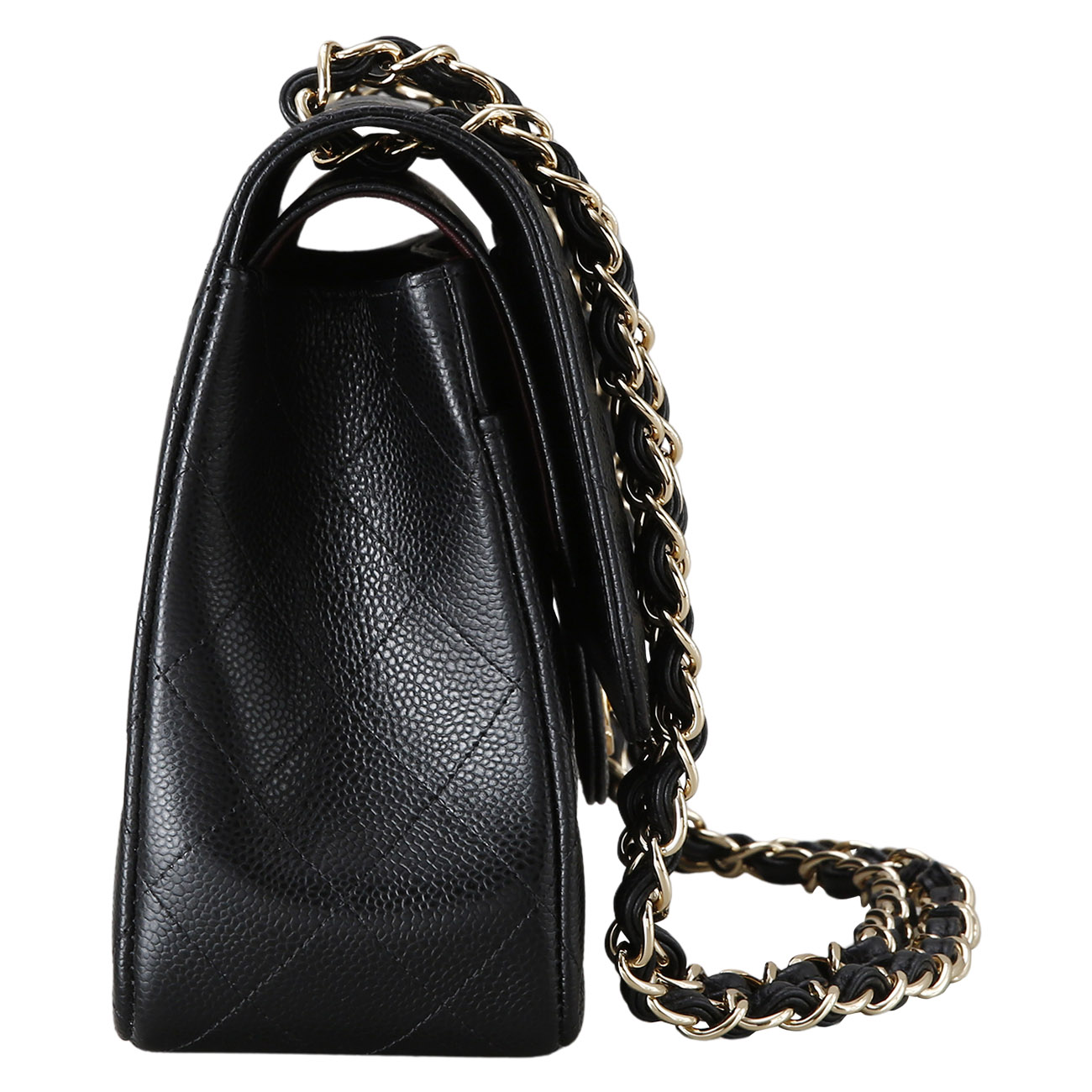 CHANEL(USED)샤넬 클래식 캐비어 점보 블랙 금장