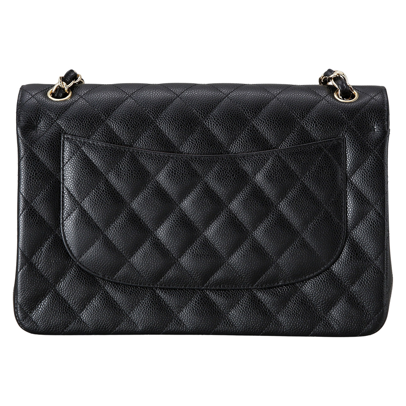 CHANEL(USED)샤넬 클래식 캐비어 점보 블랙 금장