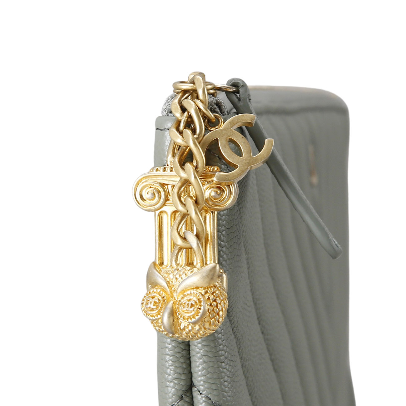 CHANEL(USED) 샤넬 클래식 쉐브론 클러치 라지 카키