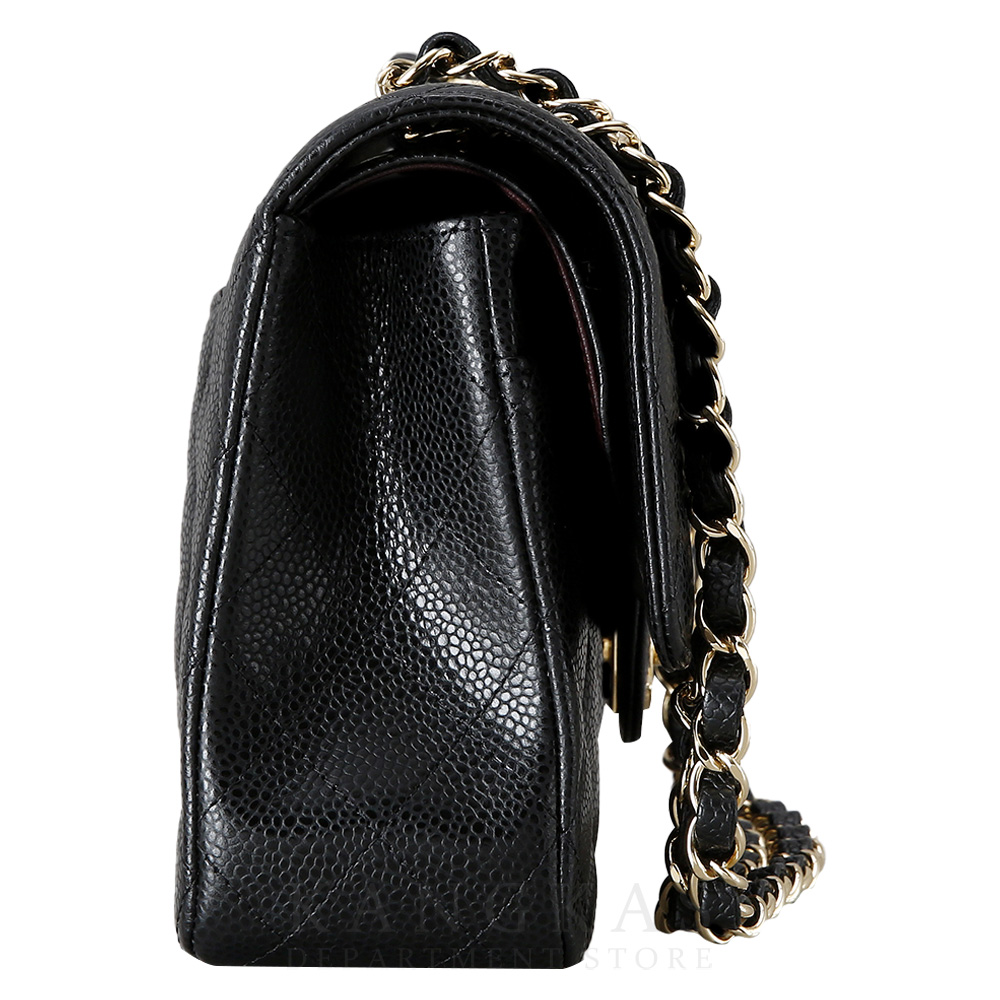 CHANEL(NEW)샤넬 클래식 캐비어 미듐 블랙 금장