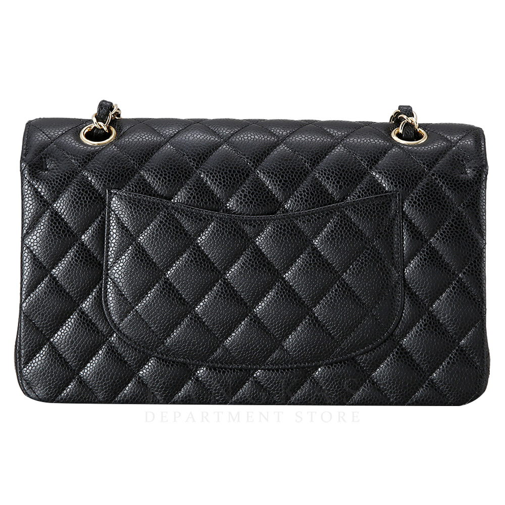CHANEL(NEW)샤넬 클래식 캐비어 미듐 블랙 금장