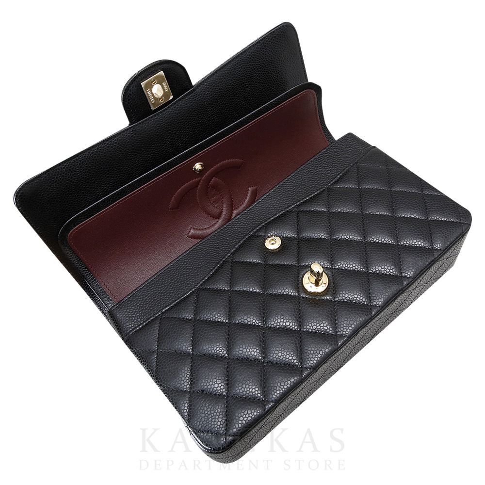 CHANEL(NEW)샤넬 클래식 캐비어 미듐 블랙 금장
