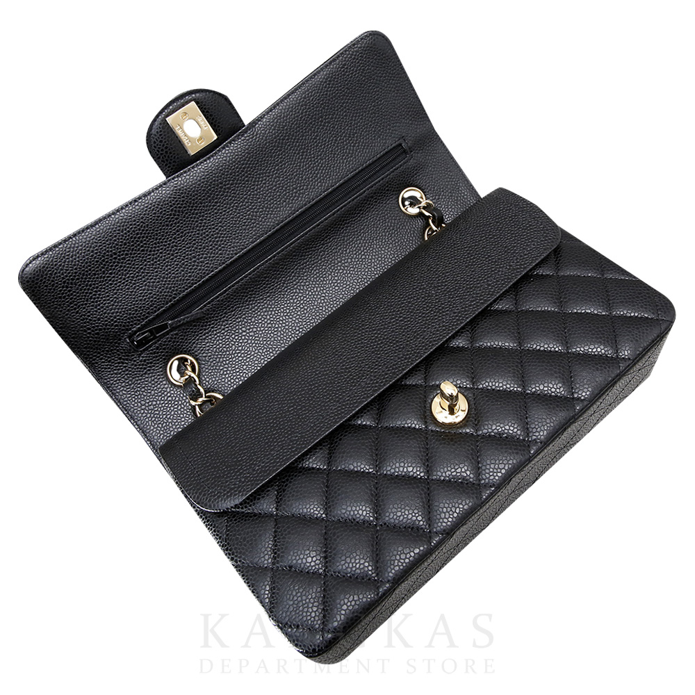 CHANEL(NEW)샤넬 클래식 캐비어 미듐 블랙 금장