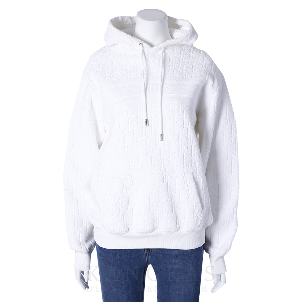 CHRISTIAN DIOR(USED)크리스찬디올 디올로고 패턴 화이트 후드티 #S