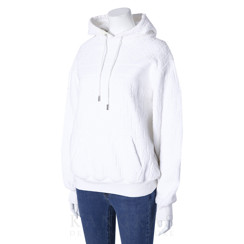 CHRISTIAN DIOR(USED)크리스찬디올 디올로고 패턴 화이트 후드티 #S