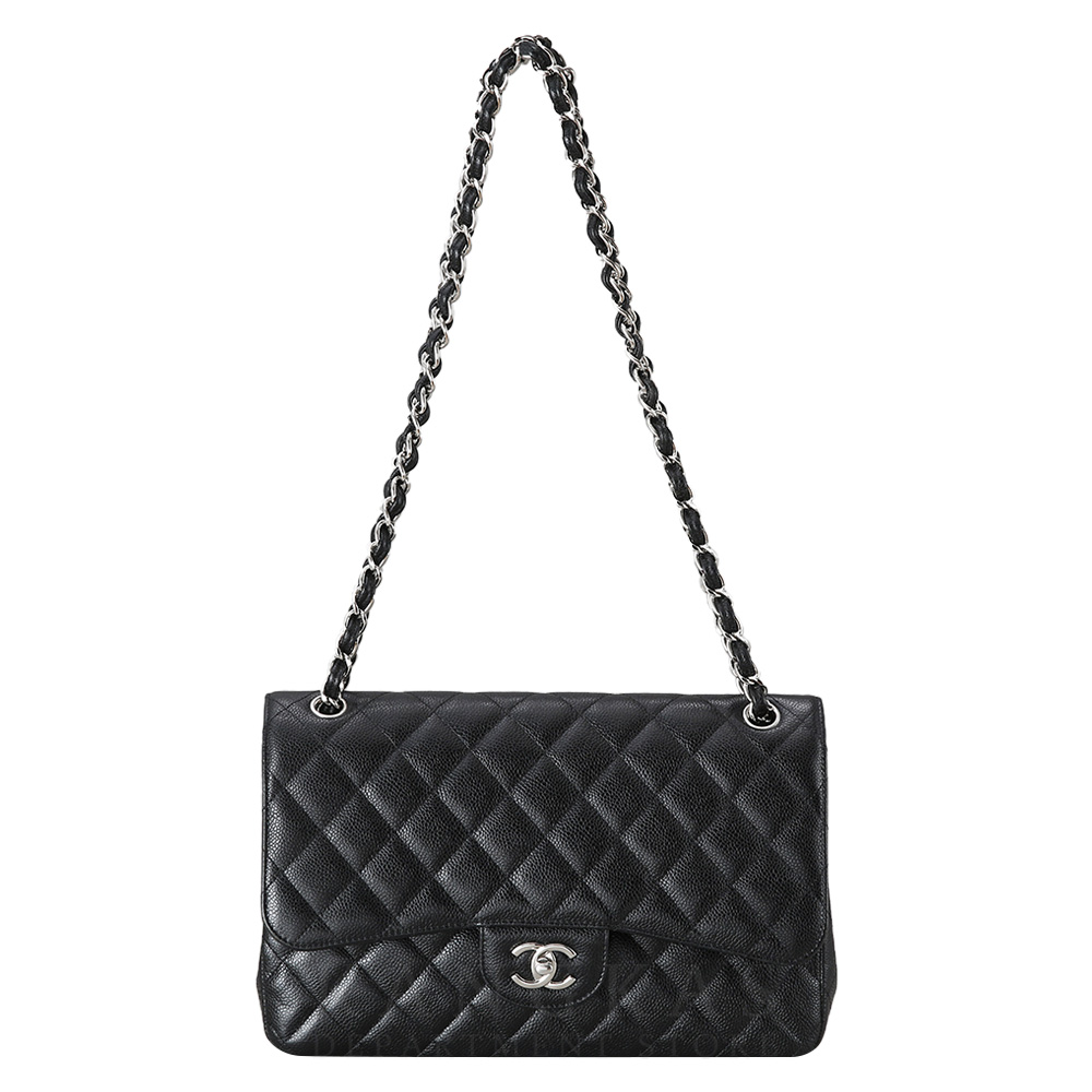 CHANEL(USED)샤넬 클래식 캐비어 점보 블랙