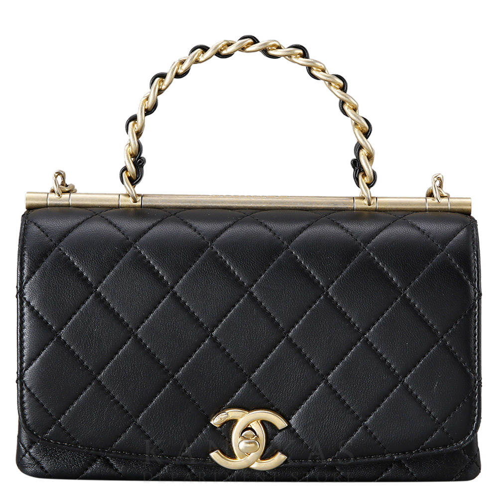 CHANEL(USED)샤넬 시즌 CC로고 체인 탑 핸들 백
