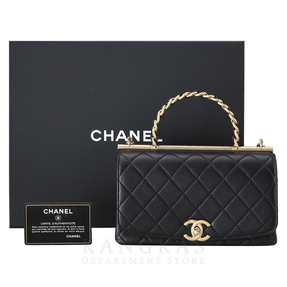 CHANEL(USED)샤넬 시즌 CC로고 체인 탑 핸들 백