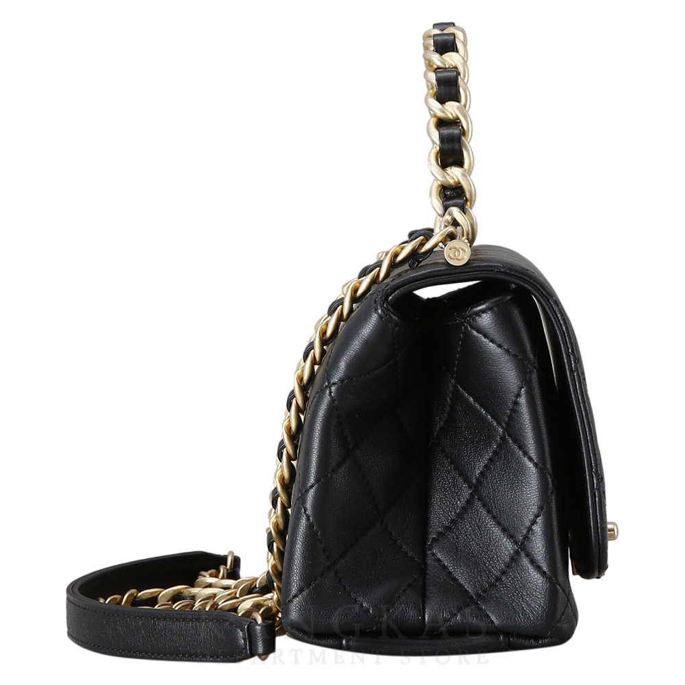 CHANEL(USED)샤넬 시즌 CC로고 체인 탑 핸들 백