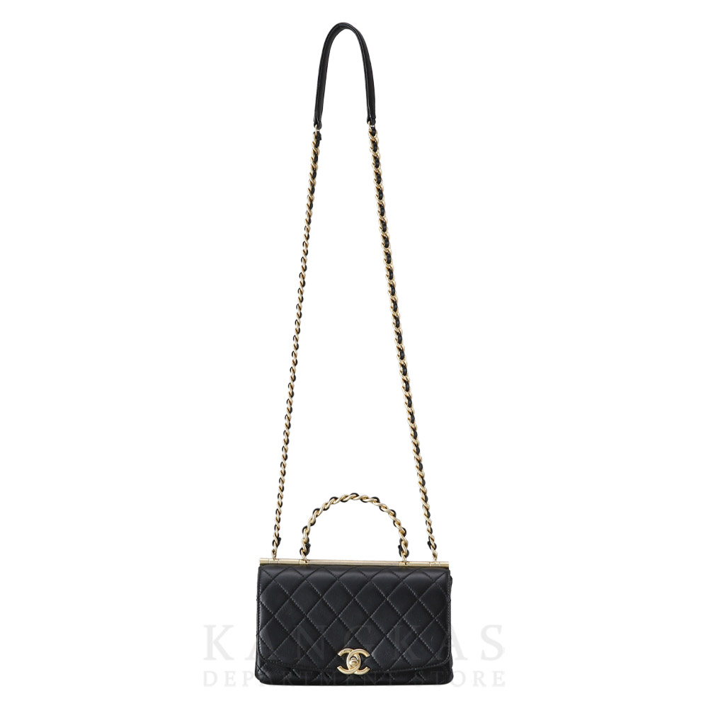 CHANEL(USED)샤넬 시즌 CC로고 체인 탑 핸들 백